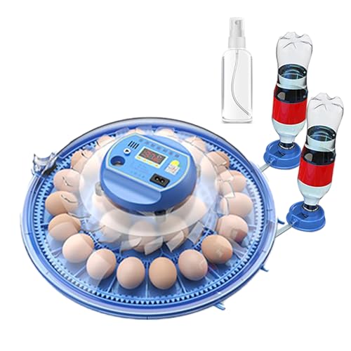 Incubadoras De Huevos Automaticas,Capacidad Para 33 Huevos Mini,Con Volteo Automático De Huevos y Humidificación,Control De Temperatura,Luz Para Huevos,Apto Para Huevos Mini y Pequeños (Azul)