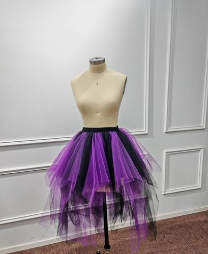 Tulle Skirts for Women High Low 50s Vintage Colorful Tutu Petticoat Ballet Bubble Dance Skirt for Cosplay Party 6