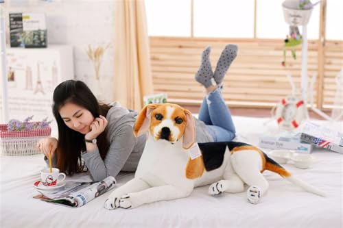 KUKUShining Realistisches Beagle Hund Kuscheltier, Niedliches Stofftier Plüschtier Hund Kinder und Hundeliebhaber Perfekt für die Hausdekoration(Beagle1,50cm/19.7in)