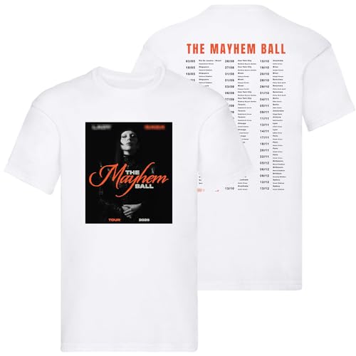 Image of The Mayhem Ball Gaga T-Shirt 2025 World Tour Unisex Music Event Fan Gift Concert Tee UK Dates White