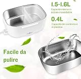 YISSVIC Elektryczny Pojemnik Na Lunch Do Jedzenia 3 w 1 (12V/24V/220V) ze stali nierdzewnej 1.5L