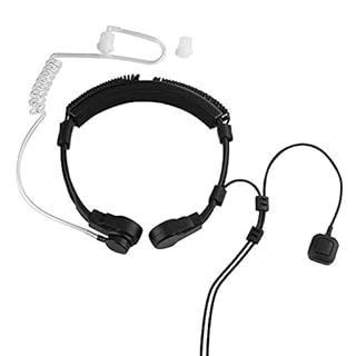 Topiky Throat Mic Headset, Acoustic Tube Throat Mic Earphone Microphone Air Conduit PTT Headphones for UV-5R BF-888S Walkie Talkie