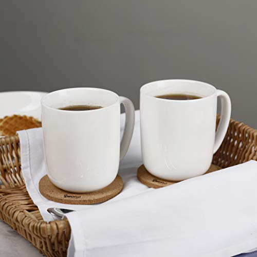 Sweese 604.001 Porcelain Mugs For Coffee, Tea, Cocoa, 15 Ounce, Set Of 6, White #TOP4