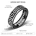 SYDNFZY Mens Wedding Band Ring - Fashion Durable Stainless Steel Engagement Promise Rings for Men Women, 6mm Greek Key Ring for Men Couple Jewelry Gift Ring Size 6 7 8 9 10 11 (Greek key-black, 8)