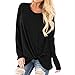 Produktbild Jiuyue Damen-T-Shirt für Frühling und Herbst, lange Ärmel, Knoten, Übergröße Gr. XXXXL, Schwarz