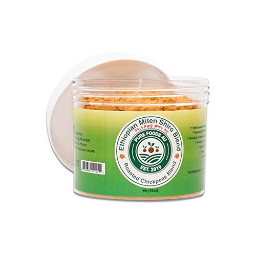 PURE FOODS 4U Ethiopian Miten Shiro Powder (Roasted Chickpea Powder Blended w Spices) | Vegan | Hand blended | Non-irradiated (1 lb)