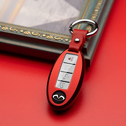Zspdacc Compatible With Nissan Key Fob Cover Altima Maxima Rogue Armada Pathfinder Compatible With Infiniti Key Fob Cover Red Tpu Protector Car Key Chain Holder Case Accessories #TOP3