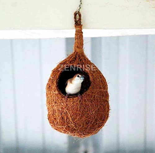 ZENRISE-Set-of-2-of-Coconut-Fiber-Birds-nest-for-Pet-and-Balcony-Birds-Sparrows-Finches-breeding-Beige