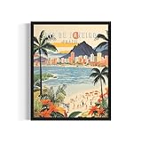 Rio De Janeiro Art Print Poster Wall Art, Vintage Travel Posters, Travel Gift, Home Decor Wall Art Painting for Bedroom, Bathroom, Living Room Art Decorations (Rio De Janeiro, 11x14 inches (Unframed))