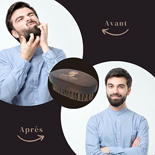 BartZart Shabo Bartbürste Set aus hochwertigem Bartöl mit Moschus Duft, natürliches Bart Balsam & Bart Bürste aus Wildschweinborsten | Bartpflege Set - Image 4