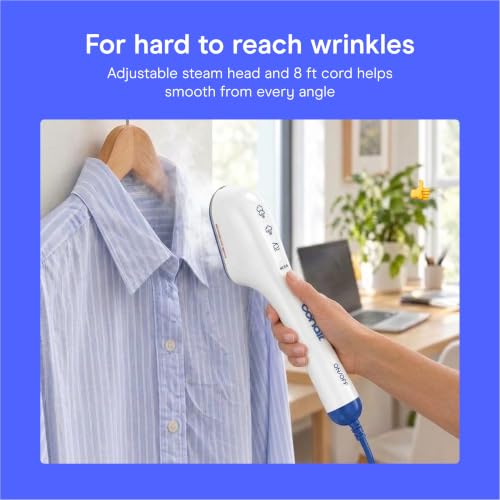 Conair Clothes Steamer, 2-in-1 Travel Steamer & Iron, Anti-Drip, White/Blue - image 6