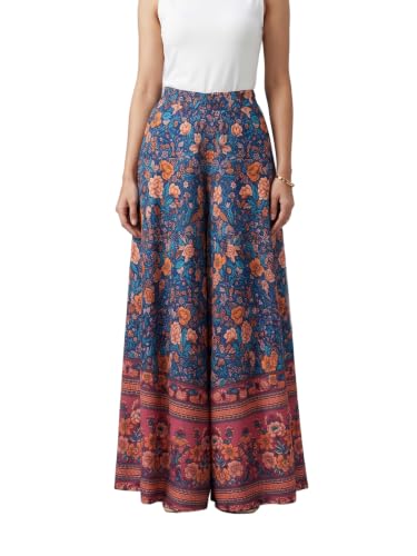 Image of HELLCAT Trousers for Woman | Palazzo Pants | Wide Leg Printed Palazzo | Women Casual Trouser | Korean Trousers