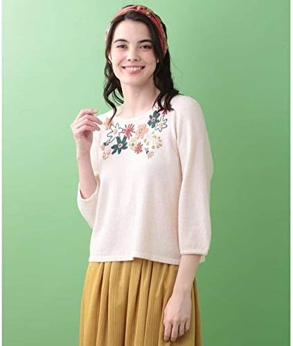 Amazon ホコモモラ Jocomomola お花畑刺繍パイルニットプルオーバー ホワイト M セーター 通販