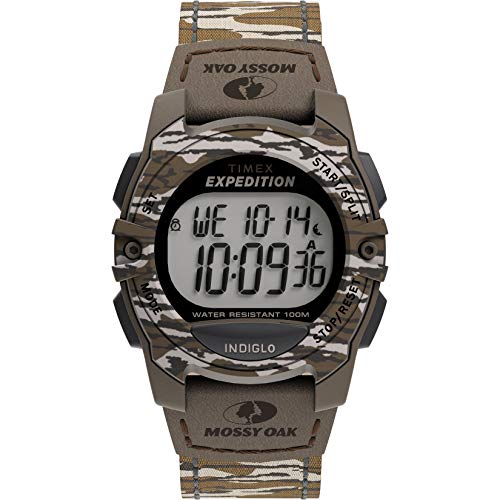 Timex x Mossy Oak Unisex Expedition Digital CAT 33mm Watch  Original Bottomland Camo Fabric Strap