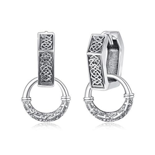 Pendientes aro plata 925 negros unisex pequeños huggie sleeper