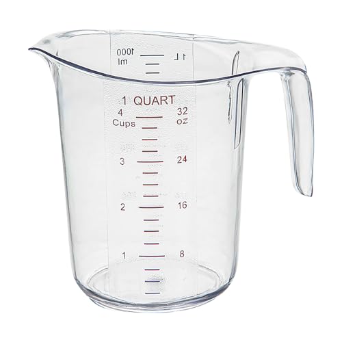 Image of Restaurantware 1 qt Clear Plastic (Cups) Measuring Cup, 10 Pack