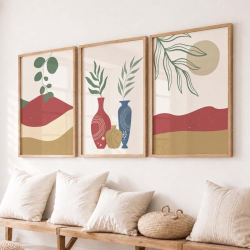 Image of kotart Classic Painting for Wall Decoration - Modern Art Wall Decor Framed Painting for Living Room Bedroom - Framed Posters /Paintings with Frame Set of 3 (Art 4)