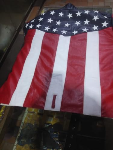 Men’s American Flag Leather Biker Jacket – Genuine Leather USA Motorcycle Rider Coat with Bold Stars & Stripes Design3