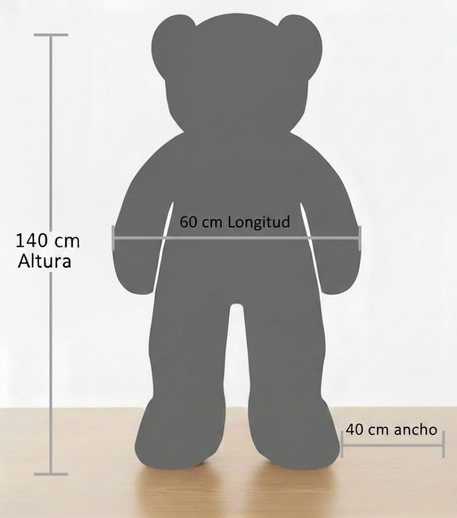 Creaciones Llopis – Oso y Perro de Peluche Gigante 140 cm – Animales de Peluche Grandes – Varios Modelos y Colores (Oso Love Beis)