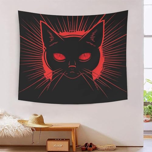 Tapisserie murale chat 3D 180x230 cm grand format en tissu pour salon et chambre