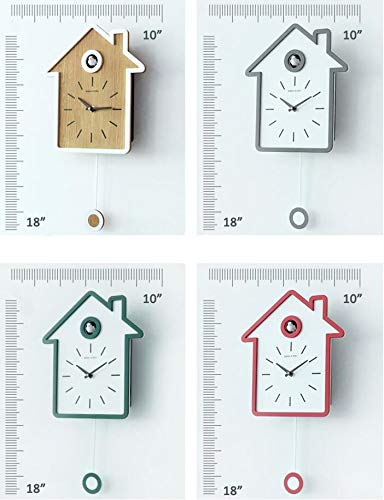Shisedeco Modern Cucu Wall Clock Striking Small Cute Bird, Natural Bird Voices Or Cuckoo Call, Simple Fashion Wood Creative Pendulum Clocks, Unique Home Decoration For Living Room, Kitchen. (White) #TOP7