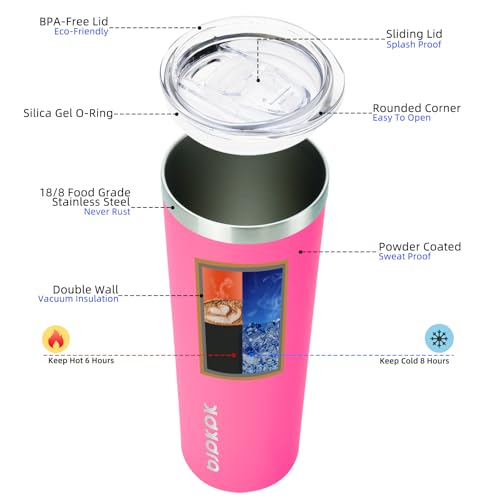 Image of BJPKPK 20 oz Skinny Tumbler with Lid, Stainless Steel Insulated Coffee Cup