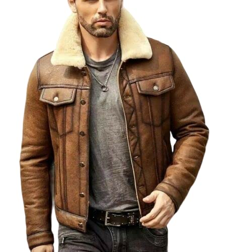 Men's RAF Aviator Real Leather Jacket Coat Bomber B3 Sheep Skin Pilot Flying (3X- Large)