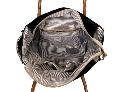 Image of CREATIVE LEATHER ART Sel de Mer Canvas Tote Bag for Women