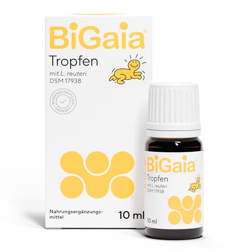 BiGaia Tropfen 10 ml | Nahrungsergänzungsmittel für Babys und Kleinkinder | Mit patentierten Milchsäurebakterien Lactobacillus reuteri/L. reuteri | Wissenschaftlich getestet