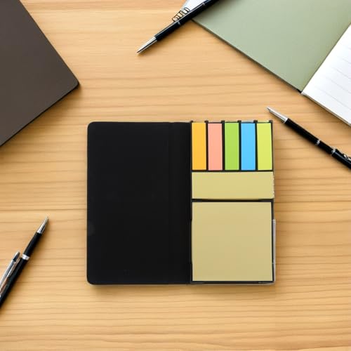 Porte-bloc-notes transparent avec distributeur de notes auto-adhésives et papier blanc