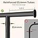 HYSEYY Clothes Rack, Clothing Rack for Hanging Clothes, Rolling Garment Rack Sturdy Coat Rack Portable Wardrobe Rack Metal Closet Rack for Bedroom Laundry Living Room, Black