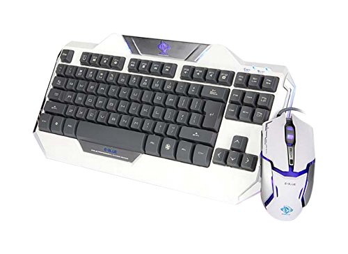 Preisvergleich Produktbild E-blue EKM811WHUSIU Tastatur - Tastaturen (verkabelt, USB, Schwarz, Weiß, Optisch, PC / server, Spielen)