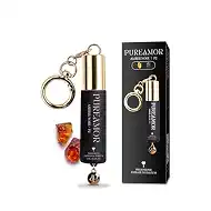 PUREAMOR Pheromone Perfume for Women, Amber Noir Keychain Perfume – Bold Gourmand Scent with Coffee, Amber & Vanilla, 30% High Concentration, Long Lasting Extrait de Parfum Roll-On, 0.2 oz / 6 ml