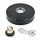 SWTHM Rotatable Round LED Lights Display Base, 11,5 cm Black Display Pedestal, Type C & Battery Charging, 8 Light Modes Round Multicolor Light Base for Clear Crystal Glass Resin Crafts