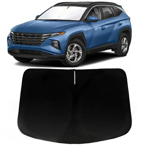 Image of Car Front Windshield Sun Shade for Tucson 2022-2024, Car Window SunShades Shield Cover Sun Visor Protector with 240T Reflective Fabric UV & Sun Heat Protection Accessories