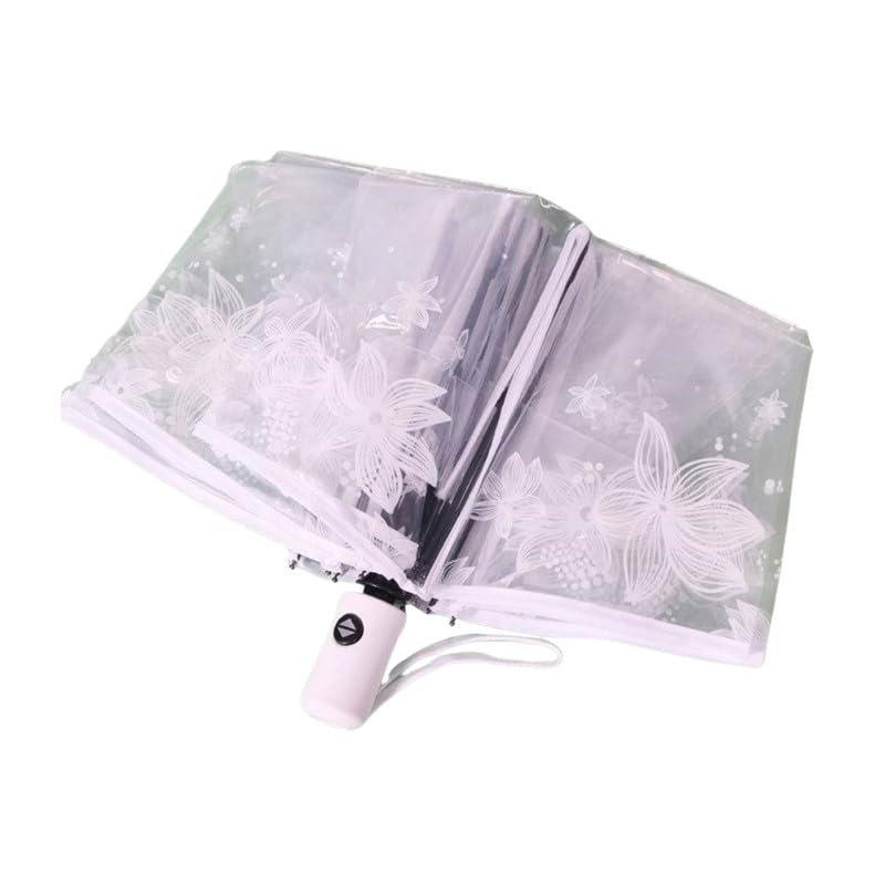 FTK® Fully Automatic Transparent Folding Umbrella | Three-Fold Advertising Umbrella with Printed Design | Durable 8-Bone-image-45
