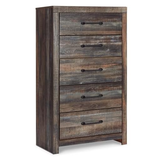 Drystan Casual 5 Drawer Chest - Dark Brown