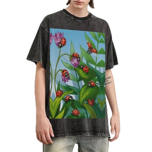 T-shirt amples en coton pour hommes t-shirt délavé style vintage manches courtes