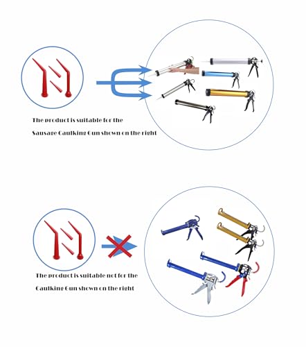 Image of Caulking Nozzle for Sausage Caulking Gun caulk tube adapters Used for the installation of glass, tiles, bathrooms, kitchens, advertisements, etc