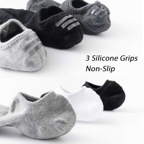 Mens No Show Socks Low Cut Ankle Sock Loafer Sneakers Cotton Socks With Non Slip Grips 3 Pairs4