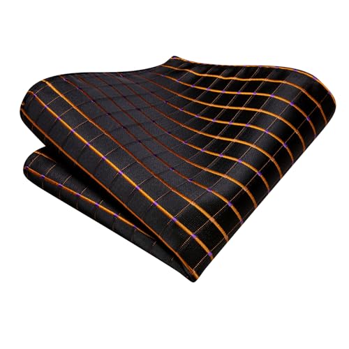 Image of Hi-Tie Men's Tie Lapel Pin Set Pocket Square Cufflinks Formal Woven Silk Tie Sets Wedding Party