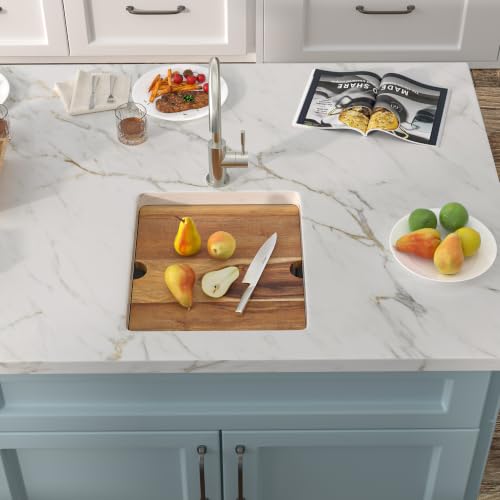 Image of 15 inchx17 inch Bar Prep Sink Undermount Workstation | 16 Gauge T304 Stainless Steel Under Counter Single Bowl Basin for RV Outdoor Kitchen Wet Bar Prep Station