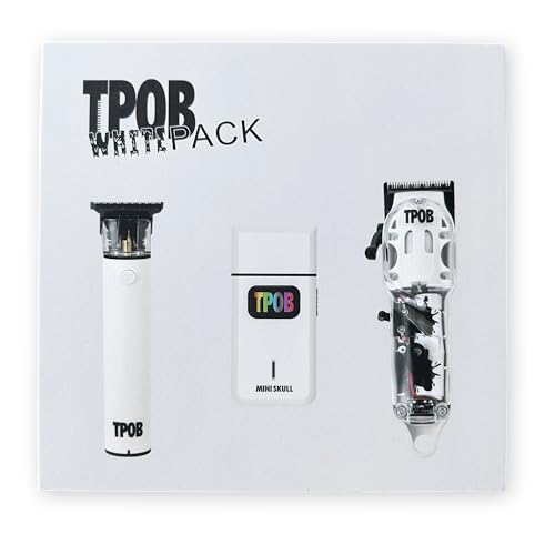 TPOB Slime 2 Barber Hair Clippers Trimmer Shaver Set for Men with Matte White Case and Fade Blade