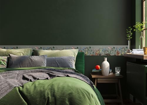 AG Design Selbstklebende Bordüre Blumen, AWB 8406 | Wasserfest Dekoration für Wände, Möbel, Tapeten, Wandverkleidungen und Türen, Folie, Mehrfarbig | Breite 500 cm x Höhe 13.8 cm
