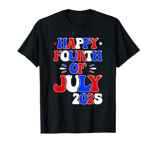 Retro Happy 4th Of July 2025 Fourth Of July For Men Women T-Shirt