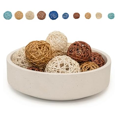 VELOVA Large Concrete Decorative Bowl Set Cover