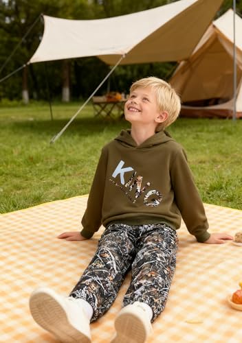 Image of KIDLAGA Toddler Boy Clothes Long Sleeve Hoodie Sweatsuits Tops and Pants Boys Fall Winter Color Block Outfits Set 5-12 Years