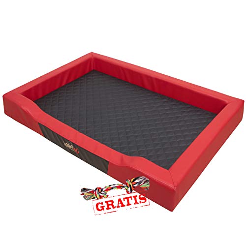 HobbyDog Deluxe DELCZE5 + Spieltau gratis Hundebett Ruheplatz Hundematratze Hundematte Schlafplatz (3 Verschiedene Größen) (XXL (120 x 80 cm))
