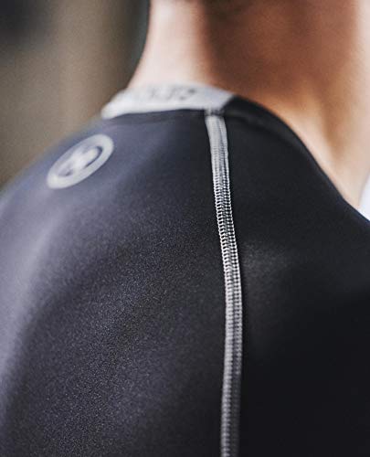 Under Armour Men's HeatGear Armour Compression Long-Sleeve T-Shirt , Black (001)/Steel , Medium