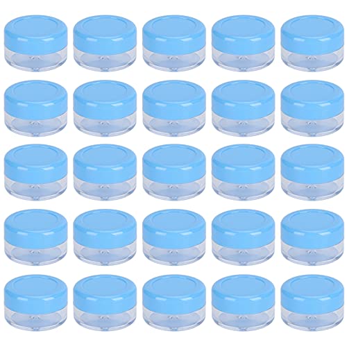 GEDMRT Pots cosmétiques de voyage, paquet de 25 |Récipients compacts en plastique pour crèmes/lotions/échantillons |Bocaux ronds anti-fuite avec couvercles à vis, portables et robustes